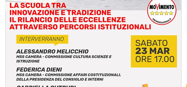 Scuola, iniziativa del M5S a Reggio , presenti i delegati alla Camera.