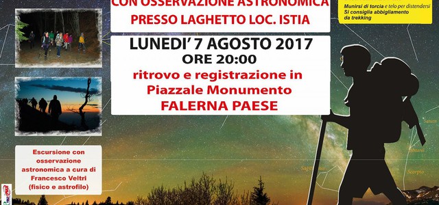 La Pro Loco Falernese ripropone anche quest’anno un percorso trekking con osservazione astronomica