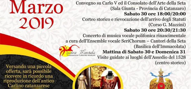 Catanzaro è pronta a ricordare il Consolato dell'Arte della Seta, il 30 e 31 marzo.