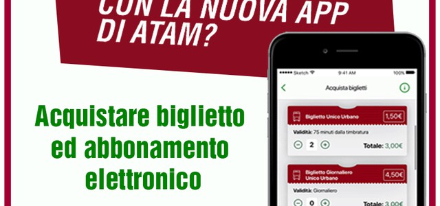 App ATAM – Trasporto Pubblico, al via la bigliettazione elettronica