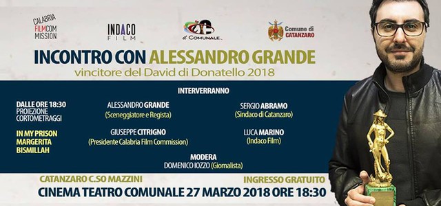 Al Cinema Teatro Comunale Alessandro Grande, regista catanzarese vincitore del David di Donatello