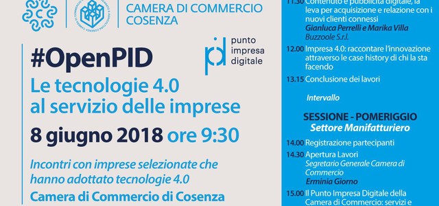 Le tecnologie 4.0 al servizio delle imprese. Giornata di studio alla Camera di Commercio