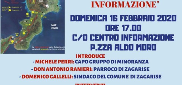 Sciame sismico, la Protezione Civile organizza un incontro informativo