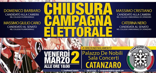 A Palazzo De Nobili chiusura della campagna elettorale di CasaPound Italia