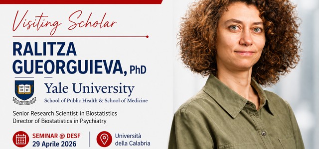 Il DESF ospita Ralitza Gueorguieva di Yale: ricerca internazionale e statistica avanzata all’Università della Calabria