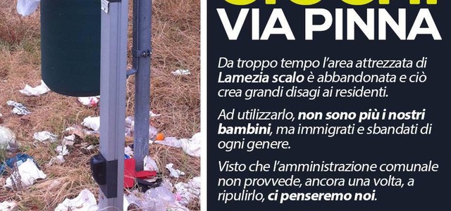 Gianturco (FdI): "Vergognoso abbandono del parco giochi di via Pinna"