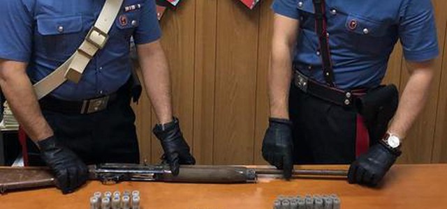 Fucile e munizioni trovate in capanno