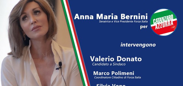 A Catanzaro domenica 5 giugno la VicePresidente di Forza Italia Anna Maria Bernini