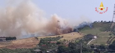 Incendio arbusti e macchia mediterranea a Catanzaro