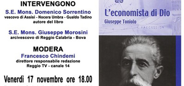 Venerdì 17 a Reggio la presentazione del libro “L’economista di Dio” con il vescovo di Assisi