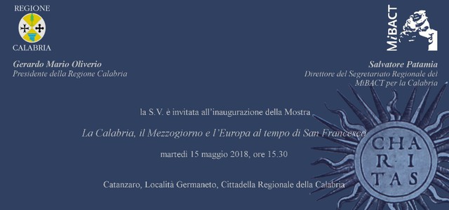 Al via inaugurazione mostra La Calabria, il Mezzogiorno e l’Europa al tempo di San Francesco