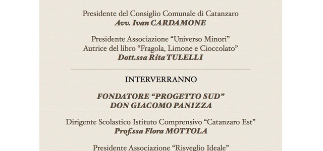 Corso per genitori ed insegnanti di Universo Minori e I. C. Catanzaro Est