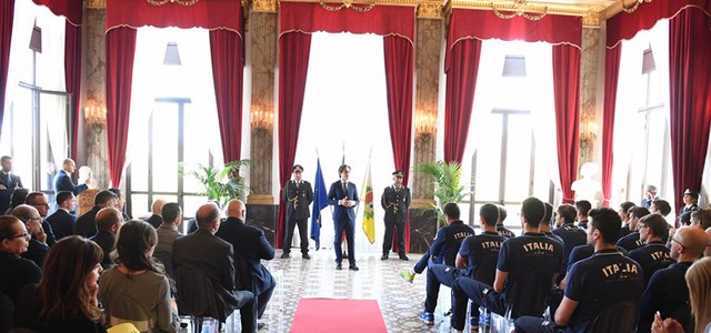 Falcomatà riceve a Palazzo Alvaro la Nazionale Italiana di Pallavolo