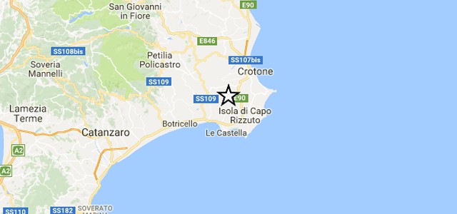 Terremoto ad Isola Capo Rizzuto, scossa di magnitudo 3.2
