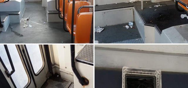 Danni agli autobus da parte dei tifosi della Reggina
