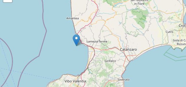 Scossa di terremoto sulla costa tirrenica calabrese