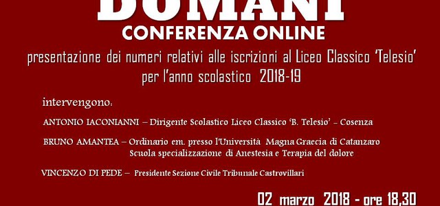 Il Telesio presenta i dati sulle iscrizioni