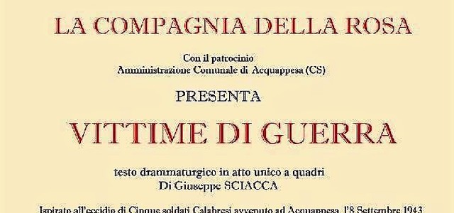 Al teatro Odeon la Compagnia della Rosa metterà in scena “Vittime di Guerra”