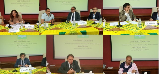 Incontri Coldiretti con i candidati  sindaco della città di Catanzaro : Agricoltura, agroalimentare, cibo e multifunzionalità aziende agricole irrompono nel confronto elettorale