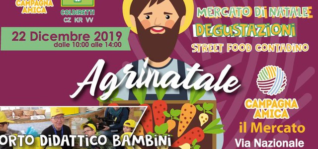 A Catanzaro Lido domenica 22 p.v. è AgriNatale al mercato coperto di Campagna Amica
