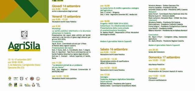 Dal 15 al 17 settembre “AgriSila” celebra la Podolica