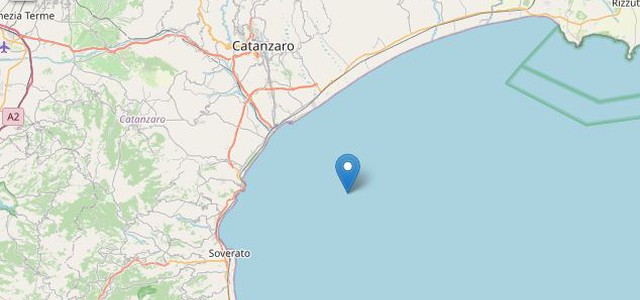 Terremoto, scossa sulla costa ionica catanzarese