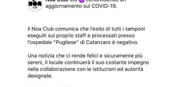 Covid, negativi i dipendenti dei locali soveratesi