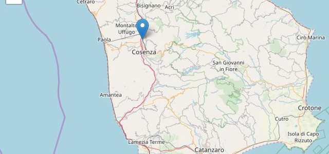Scossa di terremoto nella notte in Calabria