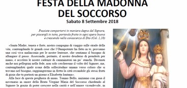 Programma Festa della Madonna del Soccorso - Sabato 8 Settembre 2018