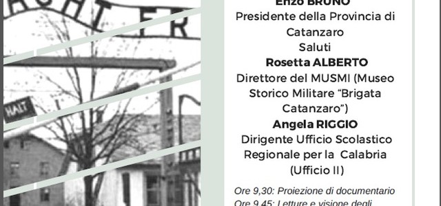 “Giornata della Memoria”, iniziativa della Provincia di Catanzaro al Musmi