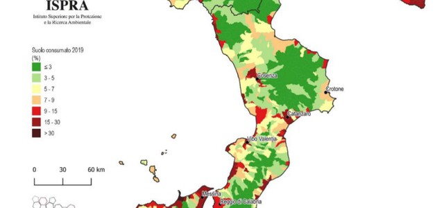 Coldiretti Calabria rapporto Ispra consumo del suolo: in  Calabria 118 ettari consumati nel 2019 + 53 rispetto all’anno scorso