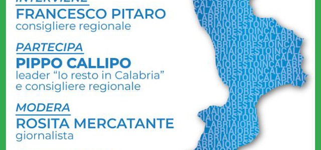 "Entriamo in scena" incontro con Francesco Pitaro e Pippo Callipo lunedì 24 febbraio