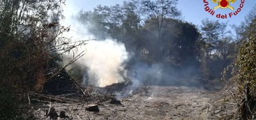 Incendio di macchia mediterranea nel Vibonese (FOTO)
