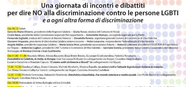 Una giornata di incontri e dibattiti per dire NO alla discriminazione