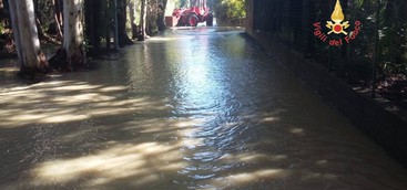 Maltempo nel Catanzarese, vigili del fuoco al lavoro per prosciugare acqua e rimuovere fango (VIDEO)