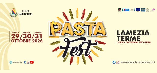 Pasta Fest a Lamezia Terme dal 29 al 31 ottobre -
