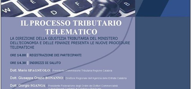 A Lamezia “Il Processo Tributario Telematico”