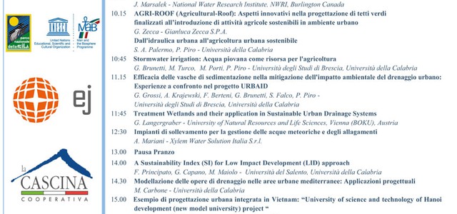 All'UNICAL si terrà il XII Corso Internazionale in “Advances in Knowledge of Urban Drainage