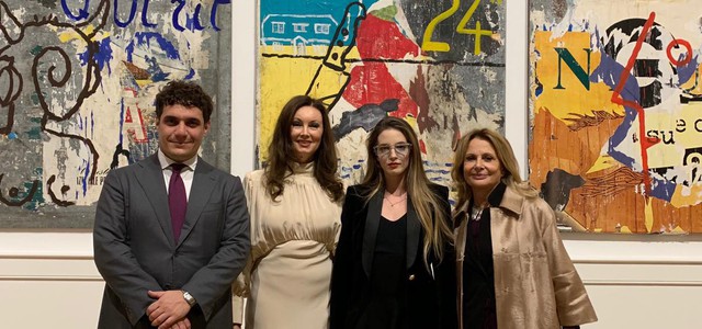 Polimeni all'inaugurazione della mostra "Mimmo Rotella Manifesto" a Roma