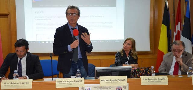 Convegno "25 anni tra i ragazzi per la legalità" organizzato da ITE Calabretta e Osservatorio FBS