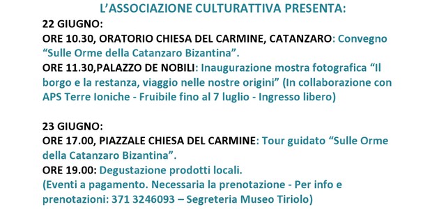 PARTONO LE INIZIATIVE DI CULTURATTIVA PER "IT.A.CA. CALABRIA DI MEZZO