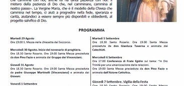 Curinga - Programma delle funzioni religiose per la festa della Madonna del Soccorso