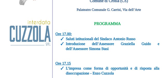 CROSIA: START UP INNOVATIVE, INCONTRO INFORMATIVO AL PALATEATRO  
