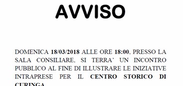 Curinga - INIZIATIVE INTRAPRESE PER IL CENTRO STORICO DI CURINGA.